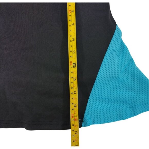 Black and blue color block sports skirt with shorts, polyester/spandex, size XL. - Picture 9 of 9